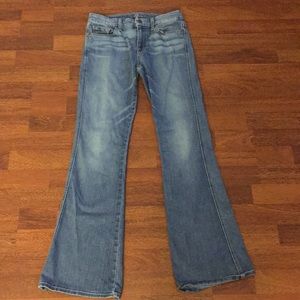 7 for All Mankind Blue Denim Straight Jeans